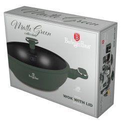 Pánev wok s poklicí a titanovým povrchem 30 cm Matte Green Collection