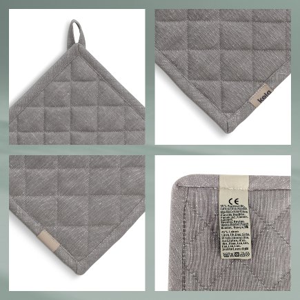 Podložka pod hrnec Puro 55% bavlna/45% len šedý 20,0x20,0cm