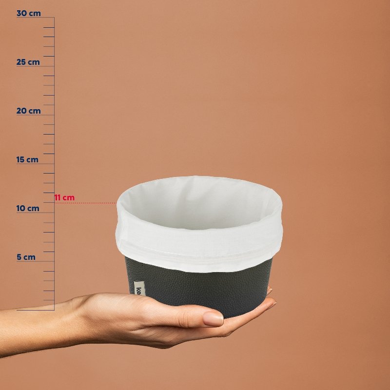 Košík na chleba Grana PU kůže černá 11,0cm 19,0cm