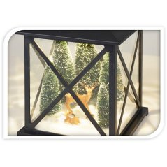 Lanternă cu iluminare LED și decor mobil de Crăciun 38 cm SOB
