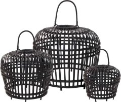 Abajur bambus HOMESTYLING negru 60 cm