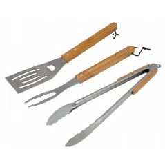 Grilovací nářadí nerez / dřevo Universal Utensil Kit sada 3 ks