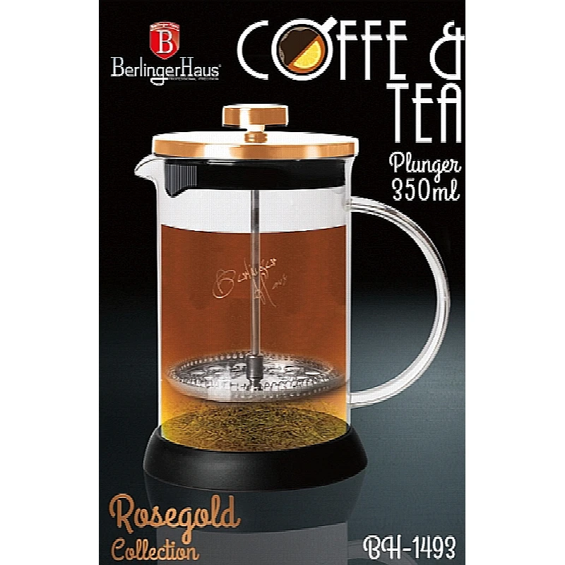 Ceai și cafea French Press 350 ml Colecția Rosegold