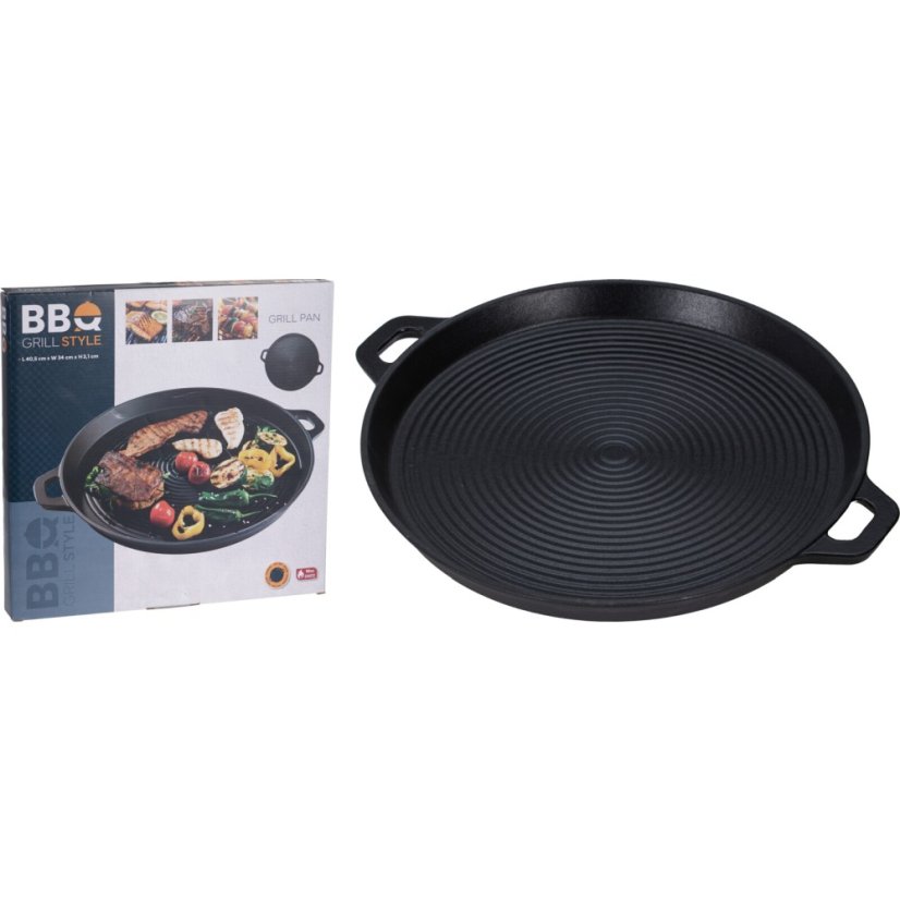 Pánev grilovací litina 34 cm černá