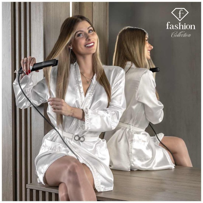 Keramická žehlička na vlasy s regulací teploty a displejem Black Rose Collection
