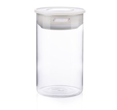 Borcan de sticla alb 16,5 cm