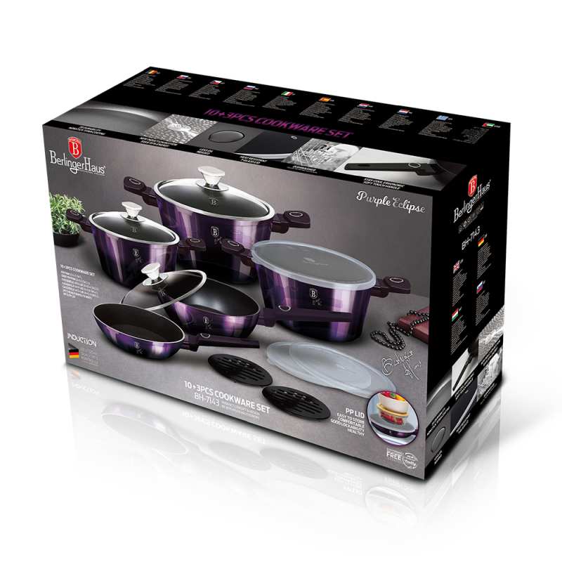 Sada nádobí s titanovým povrchem 13 ks Purple Eclipse Collection