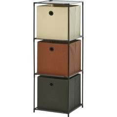 Úložný regál 3 patra s boxy textilní 102 cm Úložný regál 3 patra s boxy textilní 102 cm