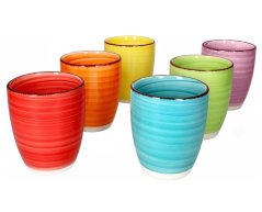 Hrnčeky na kávu cappuccino sada 6 ks 350 ml COLOURS