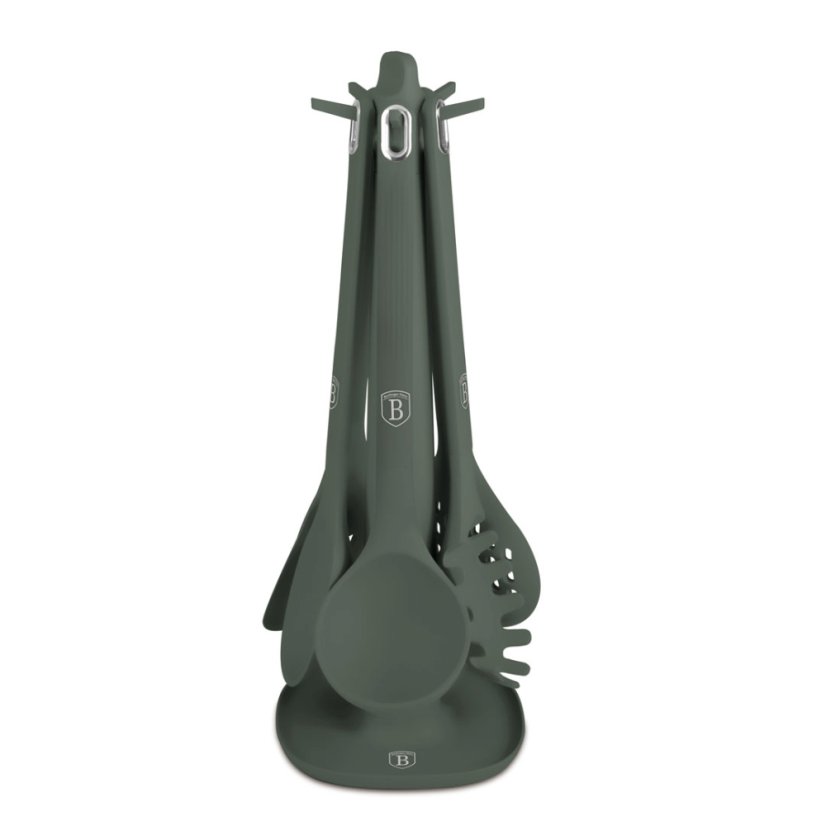 Kuchyňské náčiní ve stojanu sada 6 ks Matte Green Collection