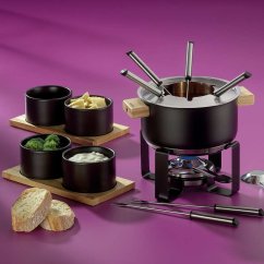 Fondue sada Gunten nerez čierna 19,0 cm 20,0 cm 1,6 l Fondue sada Gunten nerez čierna 19,0 cm 20,0 cm 1,6 l