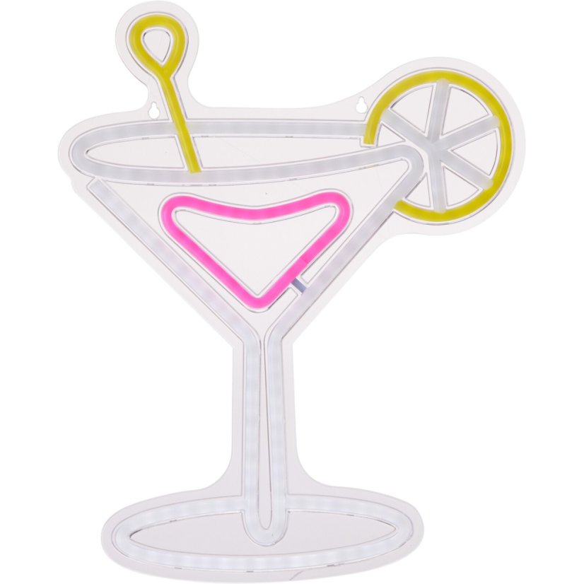 Dekorace svítící nástěnná 30 × 38 cm coctail citron