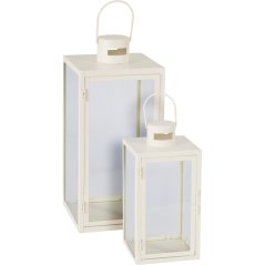 Sada kovových svietidiel 2 ks 18 / 14 cm biela