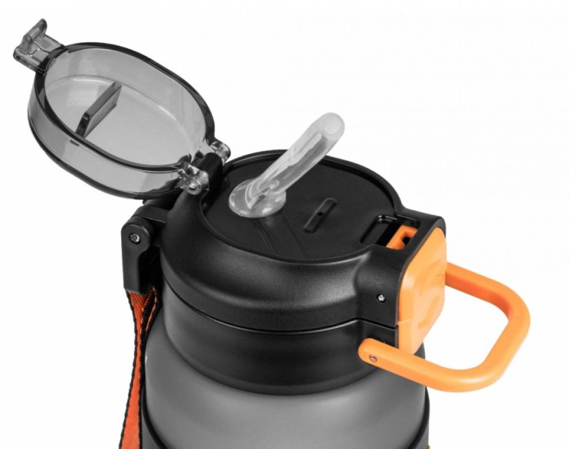 G21 fľaša na pitie 1000 ml 2v1, sivá mrazená
