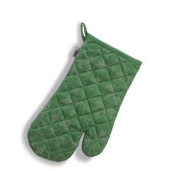 Chňapka rukavice do rúry Cora 100% bavlna svetlo zelená/zelený vzor 31,0x18,0cm