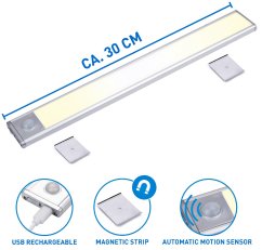 Lumină LED reîncărcabilă cu senzor de mișcare 30 cm