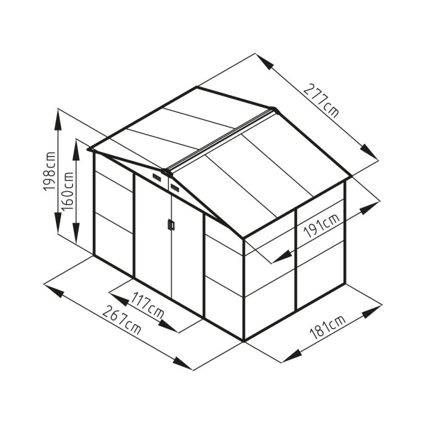Casuta de gradina G21 GAH 529 - 277 x 191 cm, maro