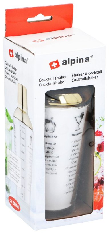 Shaker na koktaily s receptúrami sklo/nerez 480 ml