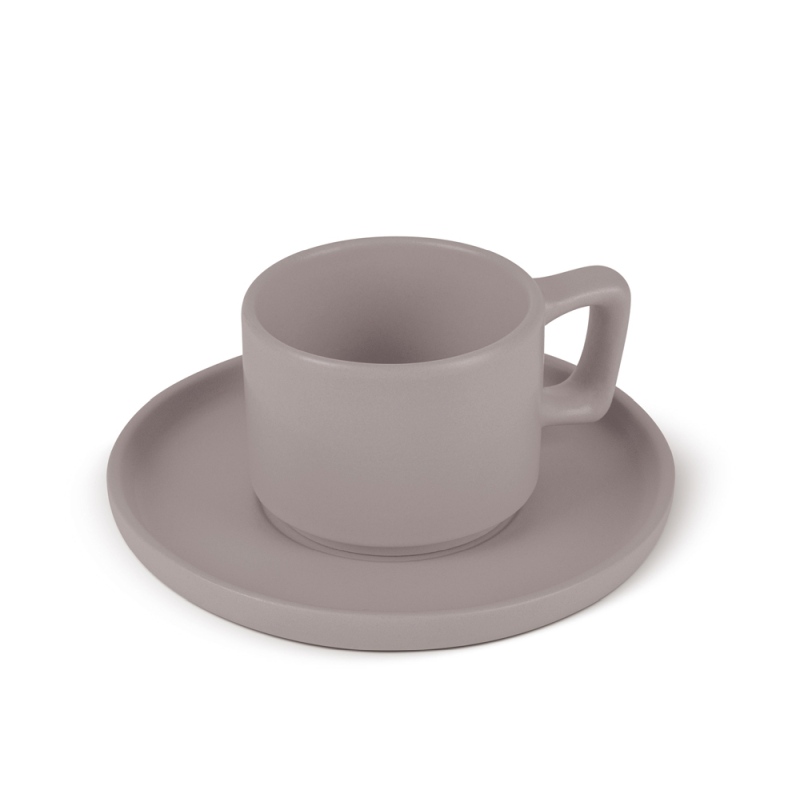 Sada hrnků na espresso s podšálkem 8 ks 100 ml Taupe Collection