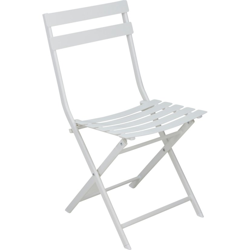 Set mobilier de grădină 2x scaune + 1x masă metal alb