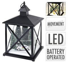 Lanternă cu iluminare LED și decor mobil de Crăciun 38 cm AUTO