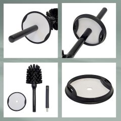 WC sada Milos PP plast průměr 9,5 x 36,5 cm bílá / černá