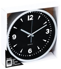 Ceas de perete 20 cm negru/argintiu Ceas de perete 20 cm negru/argintiu