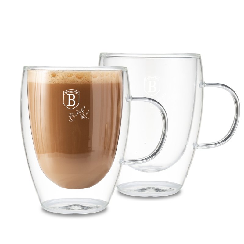 Sada hrnků na cappuccino dvojité sklo 300 ml 2 ks