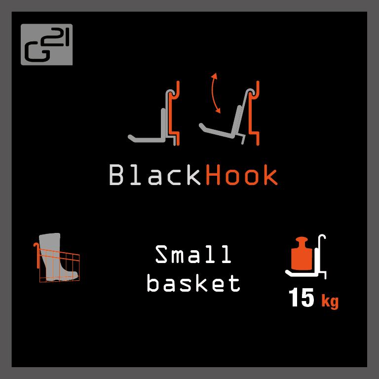 Závěsný systém G21 BlackHook small basket 30 x 22 x 23 cm