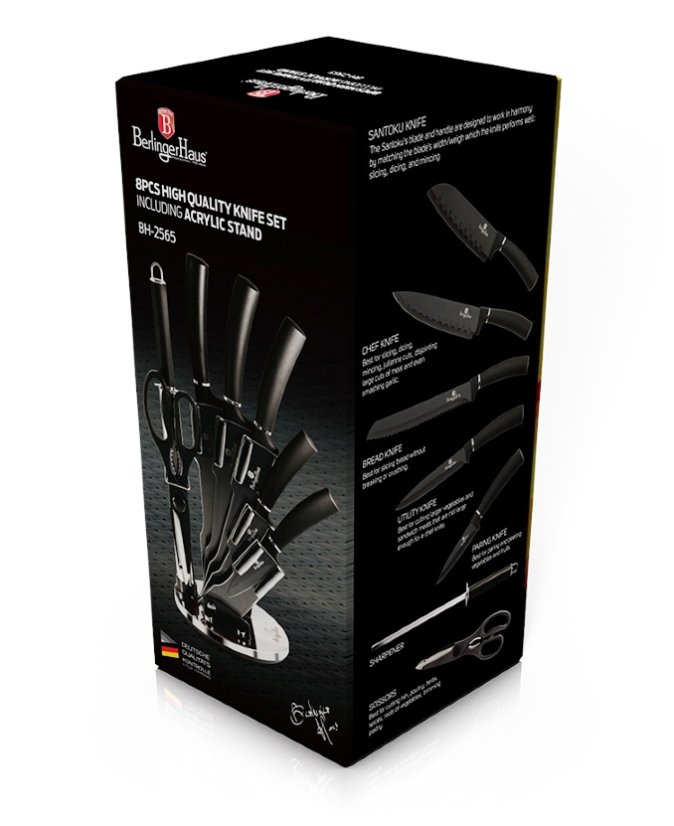 Sada nožů ve stojanu 8 ks Matte Black Collection