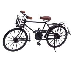 Dekorácia stojaca BICYKL 47 cm čierna s košíkom