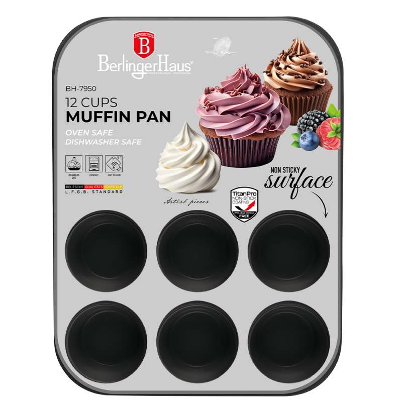 Forma na muffiny 12 ks Matte Black Collection