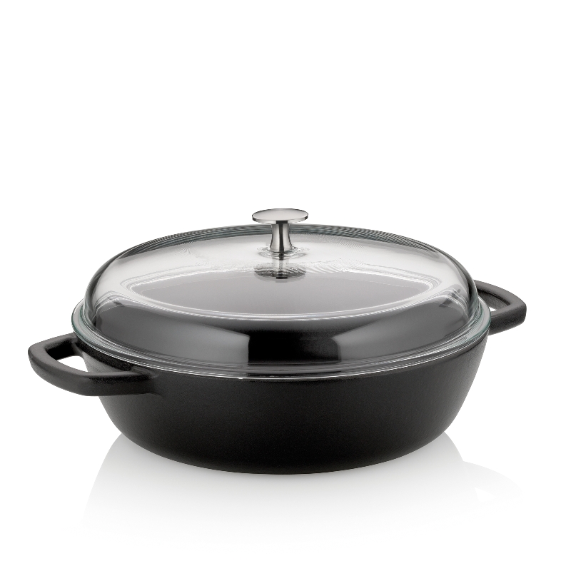 Hlboká panvica liatinová CALIDO 28 cm 3,8 l čierna