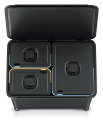 Papelera Prosperplast SYSTEMA 1x23l + 2x10l negra