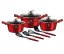 Set de vase cu suprafață de marmură 10 buc Burgundy Metallic Line