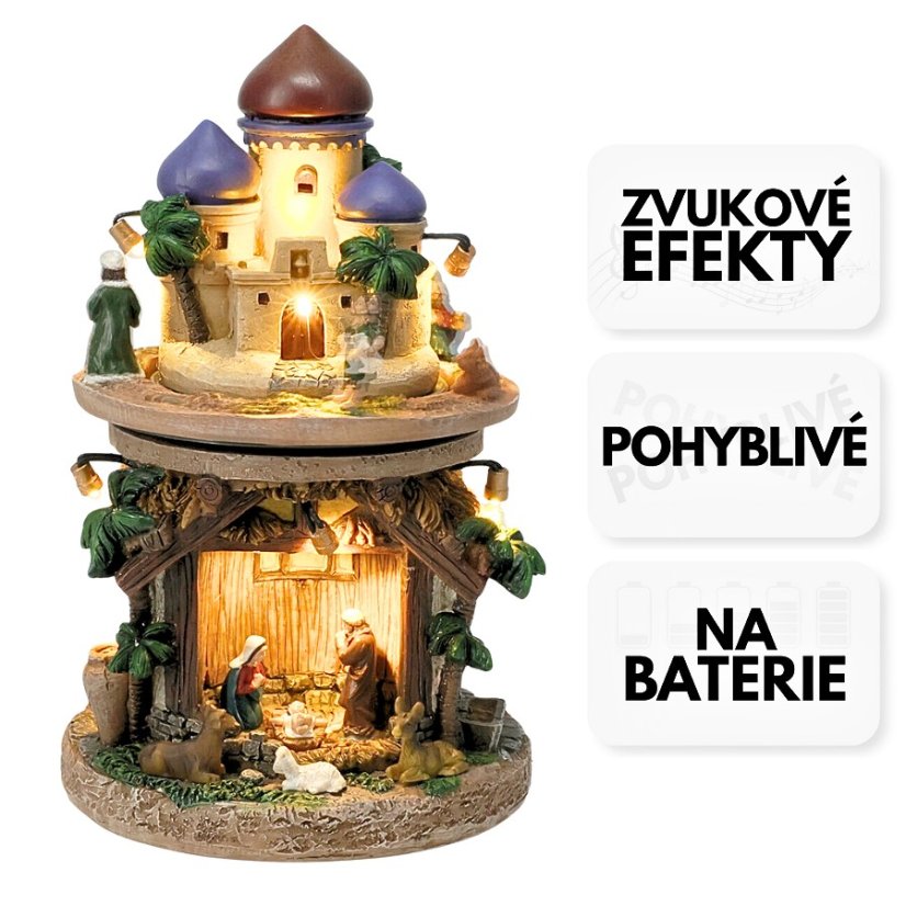 Betlém Vánoční dekorace 23 cm LED