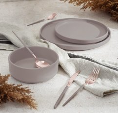 Set de sufragerie din 18 farfurii Colecția Taupe Set de sufragerie din 18 farfurii Colecția Taupe