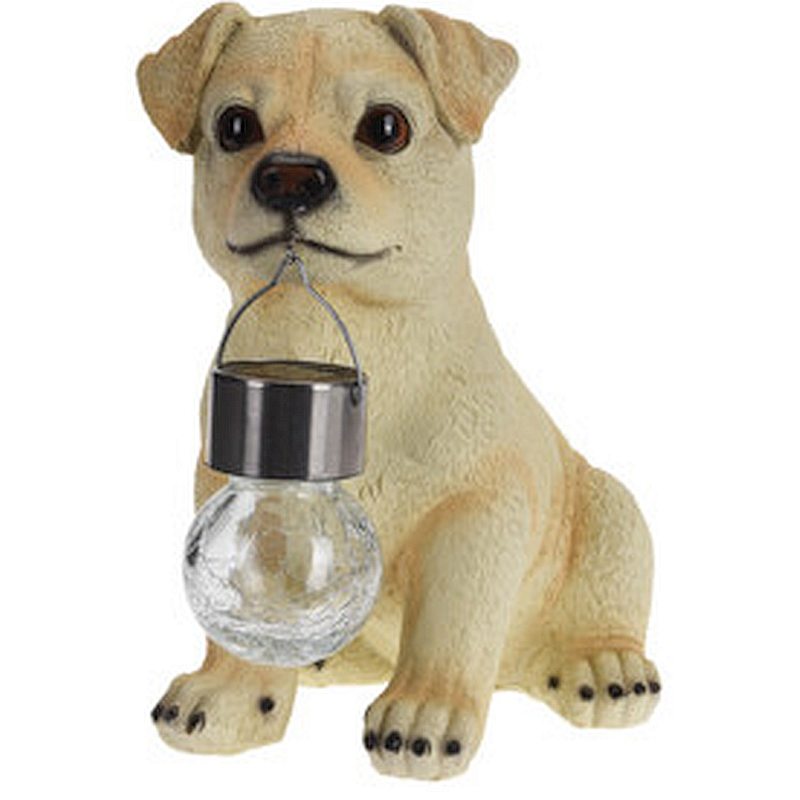 Decor de grădină câine cu lampă solară Labrador 24 cm