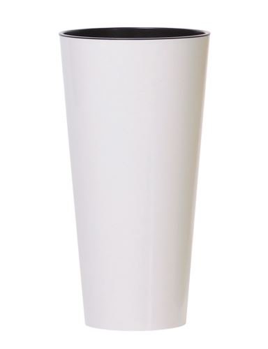 Kvetináč Prosperplast TUBUS SLIM biely lesk 30 cm