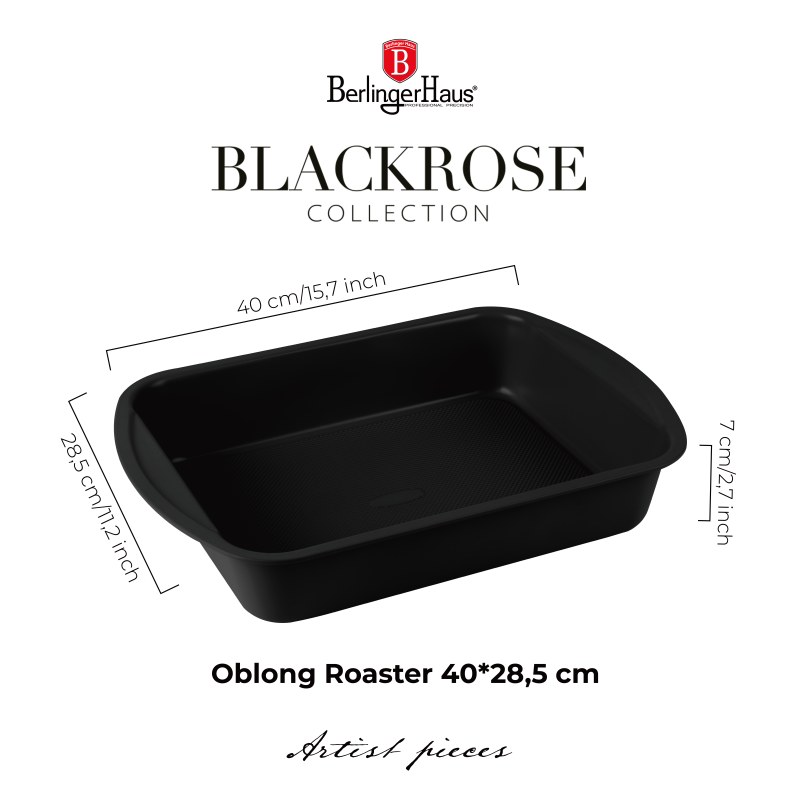 Bandeja de horno con superficie de titanio 40 x 28,5 cm, Colección Negro Mate