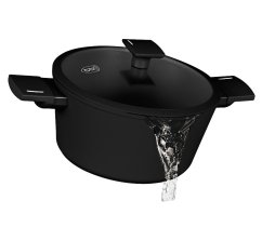 Kastrol s titanovým povrchem a poklicí 24 cm Matte Black Collection Kastrol s titanovým povrchem a poklicí 24 cm Matte Black Collection