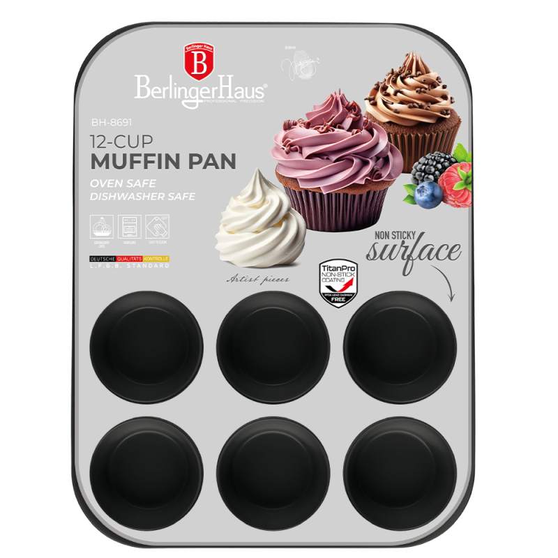 Forma na muffiny s nepřilnavým povrchem 12 ks Antracit Collection