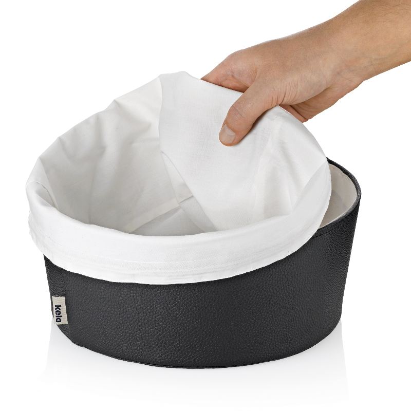 Košík na chleba Grana PU kůže černá 11,0cm 19,0cm