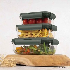 Dóza na potraviny sada 3 ks Matte Green Collection
