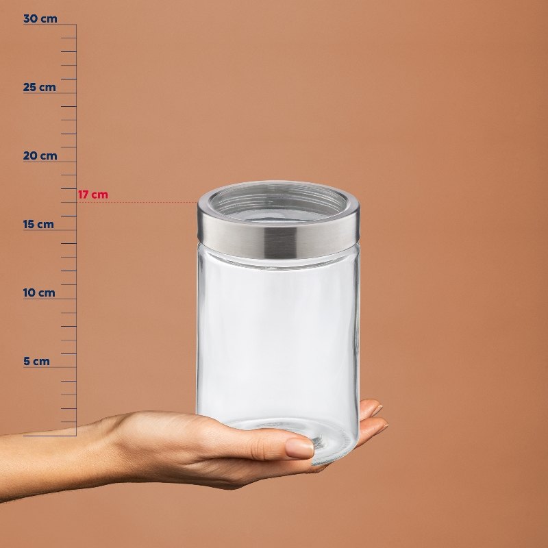 Dóza na potraviny Kara sklo transparentné 17,0 cm 11,0 cm 1,2 l