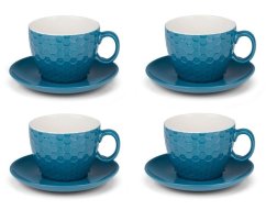 Cești și farfurioare pentru cappuccino ALPINA set de 8 albastru închis Cești și farfurioare pentru cappuccino ALPINA set de 8 albastru închis