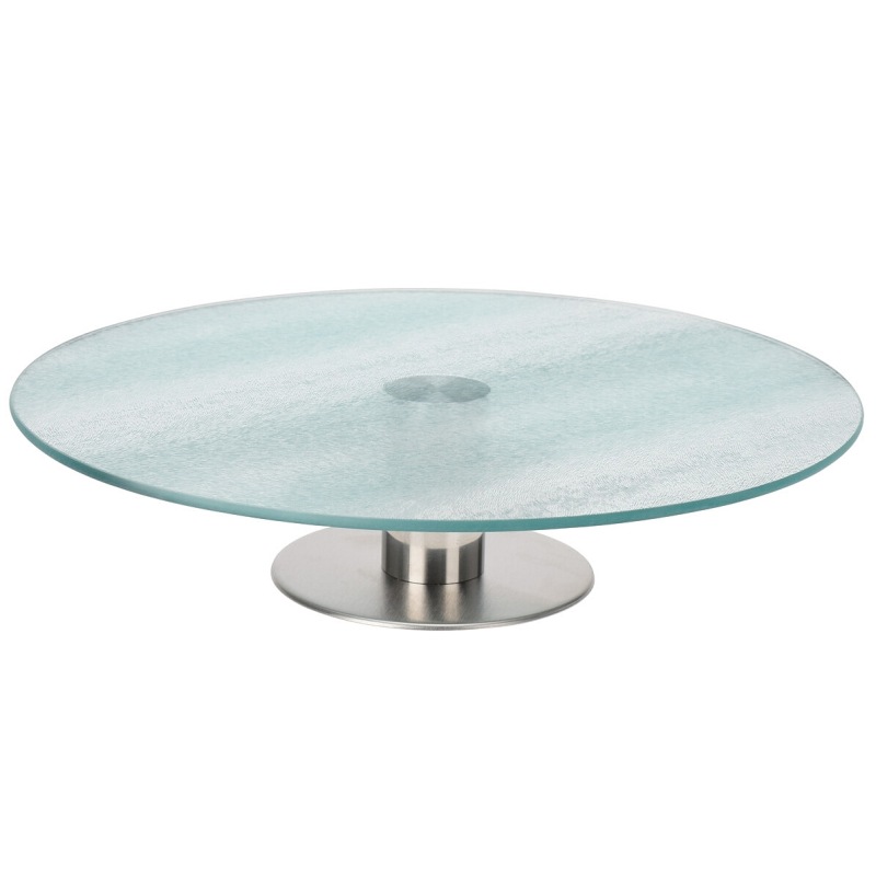 Podnos na dort servírovací sklo mléčné 30 cm