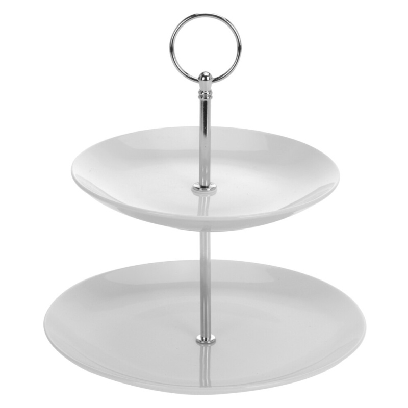 Etažér dvoupatrový porcelán 25 cm