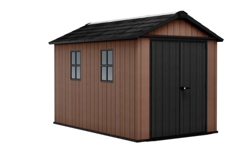 Casă de grădină Keter Newton Plus wide 11x7,5 maro, cu podea