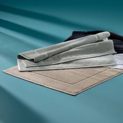 Koupelnová předložka LAVINIA 100% biobavlna světle šedá 60x100 cm
